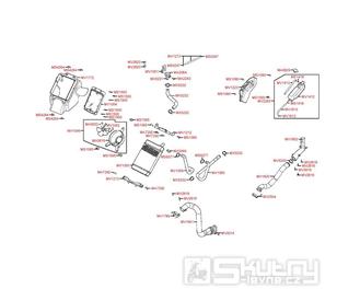 F25 Chladící systém a vzduchová hadice variátoru - Kymco MXU 300 Wide