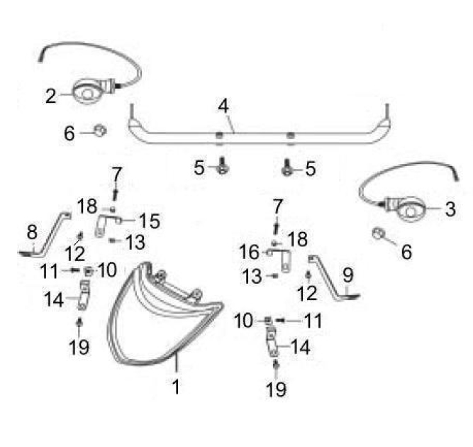 6.03 Přední světlo a blinkry - Gilera Oregon 250 2007-2009 (RGEYN25D5)