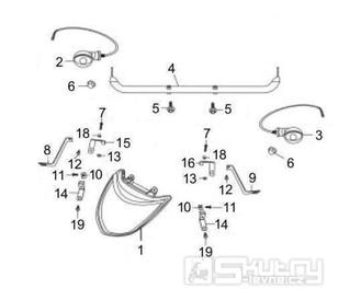 6.03 Přední světlo a blinkry - Gilera Oregon 250 2007-2009 (RGEYN25D5)