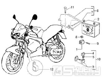 T44 Baterie, relé, pojistky - Gilera DNA GP Experience 50ccm 2T 1998-2005  (ZAPC27000...)