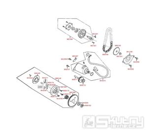 E06 Elektrický startér a olejové čerpadlo - Kymco Like 125 KN25AA