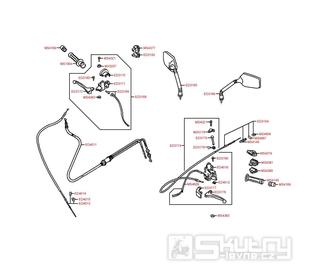 F03 Gripy / Zrcátka / Přepínače - Kymco DJ 50 Refined SA10ED