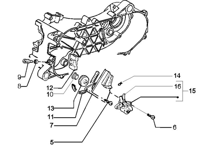 1.18 Olejové čerpadlo - Gilera Runner 50 PureJet 2010-2011 (ZAPC46200)