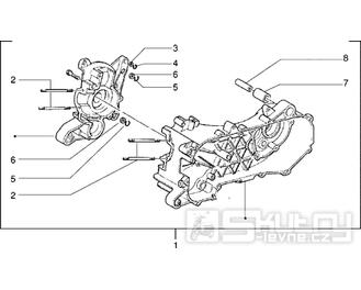 T2 Skříň klikové hřídele - Gilera Easy Moving 50ccm 2T AC (SSP2T0001001...)