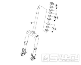 4.02 Přední kyvná vidlice, ložiska řízení - Gilera Runner 50 PureJet 2005-2006 (ZAPC46200)