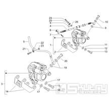 5.01 Brzdový třmen, destičky - Gilera Runner 50 PureJet SC 2005 UK (ZAPC46200)