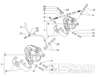 5.01 Brzdový třmen, destičky - Gilera Runner 50 PureJet SC 2005 UK (ZAPC46200)