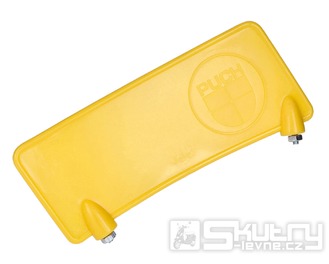 Žlutý spoiler blatníku s logem Puch pro moped Puch Maxi