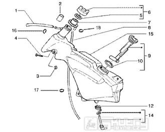 T34 Palivová nádrž - Gilera Runner 50 SP do roku 2005 (ZAPC36200...)