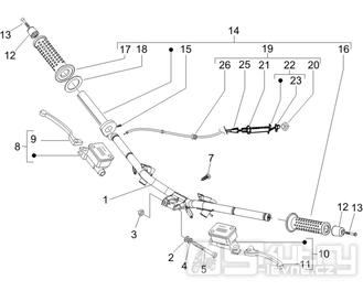 3.06 Řidítka, gripy, brzdové páčky - Gilera Runner 125 "SC" VX 4T 2006 (ZAPM46300)