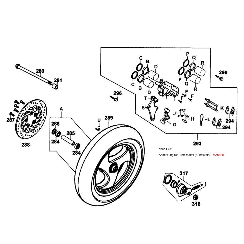 F07 Přední kolo s brzdou - Kymco Grand Dink 250