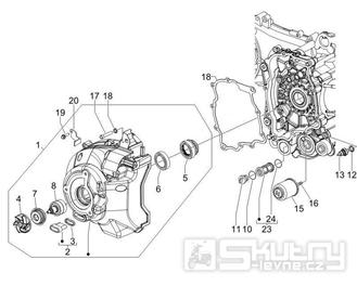 1.23 Kryt magneta dobíjení, olejový filtr - Gilera Oregon 250 2007-2009 (RGEYN25D5)