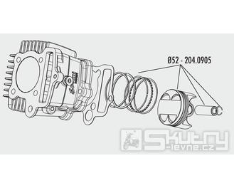Pístní sada Polini (D) - Honda XR 50 4T 4V - Ø 52 mm