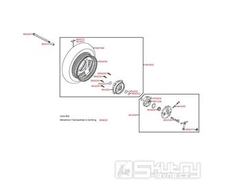 E06 Přední kolo s brzdou - Kymco Agility 50 Basic 4T KD10SH