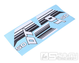 Sada samolepek na nádrž černá/šedá pro Yamaha DT 50