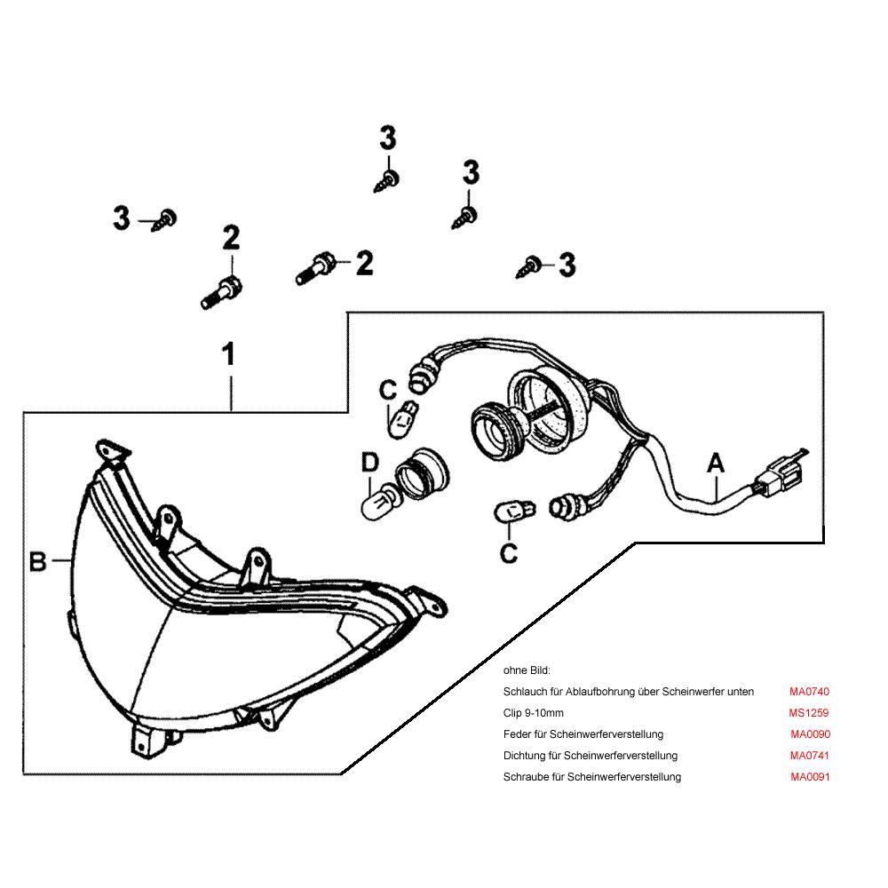 F01 Přední světlo - Kymco Grand Dink 250