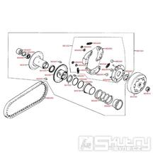 E07 Spojka / Řemen variátoru - Kymco Super 9 AC 50