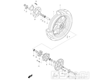 FIG46 Zadní kolo - Hyosung GT 250i NE (Naked)