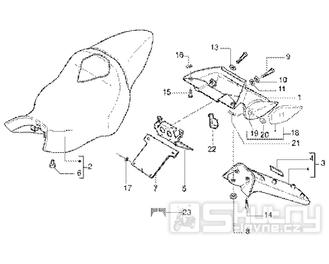 T30 Sedadlo a zadní blatník - Gilera DNA GP Experience 50ccm 2T 1998-2005  (ZAPC27000...)