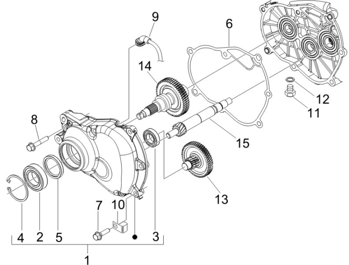 1.25 Převodovka - Gilera Runner 200 VXR 4T LC Race 2006 UK (ZAPM46200)