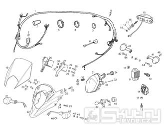 66.07 Osvětlení, blinkry, elektroinstalace, relé - Gilera SMT 50 D50B0 od roku 2005 (ZAPABB01)