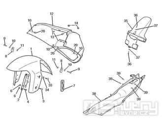 2.33 Přední a zadní blatník - Gilera SC 125 2006 (6H332629, VTHGS1A1A, VTHGS1A1B)