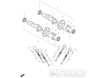 FIG08v Vačková hřídel / Ventily přední - Hyosung GT 250i NE (Naked)