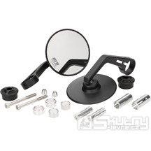 Sada zrcátek do konců řídítek Moto Nostra 1407, hliník CNC, kulatá Ø95mm, černá matná