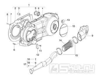 1.15 Kryt variátoru, přívod vzduchu pro variátor - Gilera Runner 125 ST 4T LC 2008-2012 (ZAPM46301)