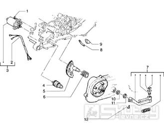 T12 Elektrický startér, nakopávací páka - Gilera Runner 50 do roku 1999 (ZAPC14000)