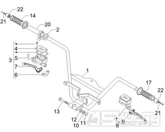 3.06 Řidítka, gripy, brzdové páčky - Gilera Nexus 500 SP 4T LC 2006-2007 (ZAPM35200)