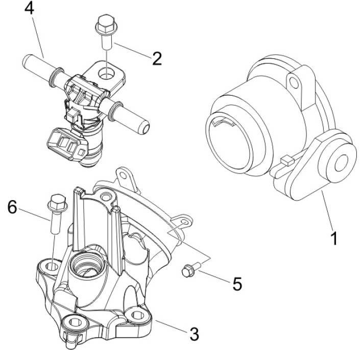 1.36 Škrtící klapka, vstřikovač - Gilera Nexus 500 4T LC 2009-2011 (ZAPM35200)