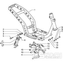 T18 Rám, hlavní a boční stojan - Gilera Storm 50ccm 1998-2005 (TEC2T...)