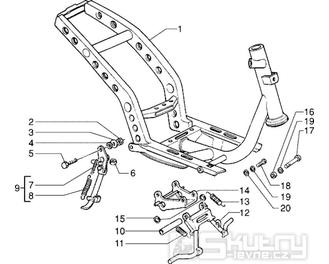T18 Rám, hlavní a boční stojan - Gilera Storm 50ccm 1998-2005 (TEC2T...)