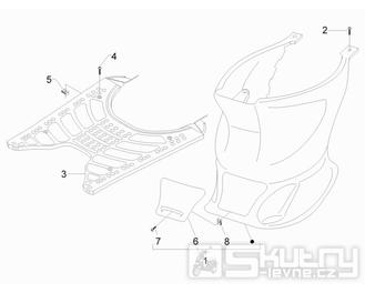 2.31 Středový plast, stupačky - Gilera Stalker 50 2T 2008-2011 (ZAPC40100, ZAPC40101)