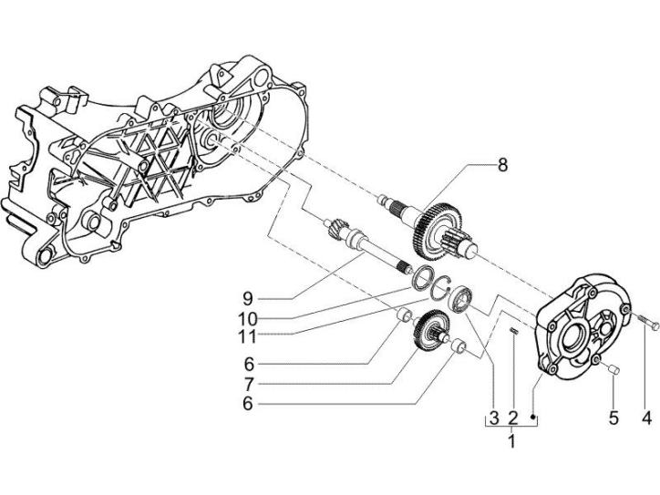 1.25 Převodovka - Gilera Stalker 50 2T 2005-2006 (ZAPC40100)