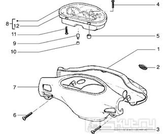 T37 Tachometr, kryt tachometru - Gilera Runner 125 VX 4T LC (ZAPM24200)