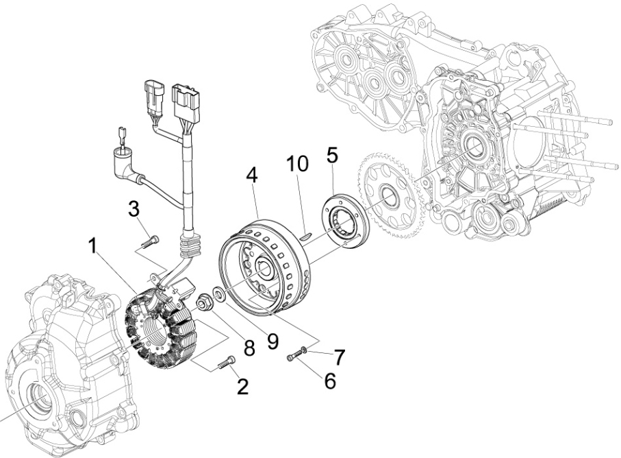 1.21 Magneto dobíjení - Gilera Nexus 300ie 4T LC 2009-2011 (ZAPM35600)