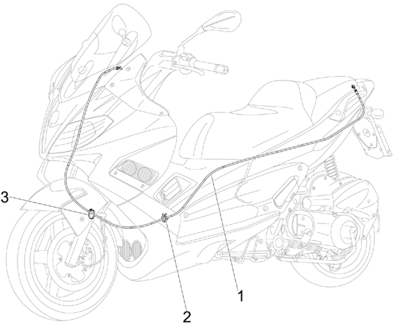 5.03 Brzdové lanko - Gilera Nexus 300ie 4T LC 2008 (ZAPM35600)