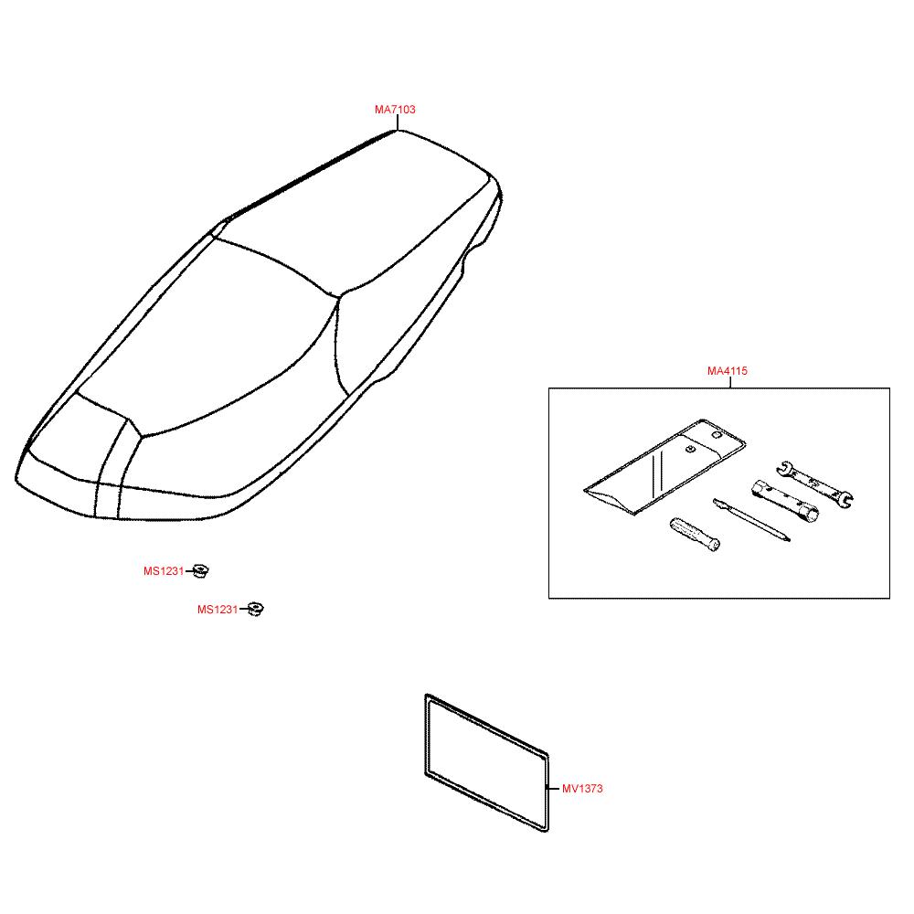 F09 Sedačka a nářadí - Kymco Super 8 50 4-Takt