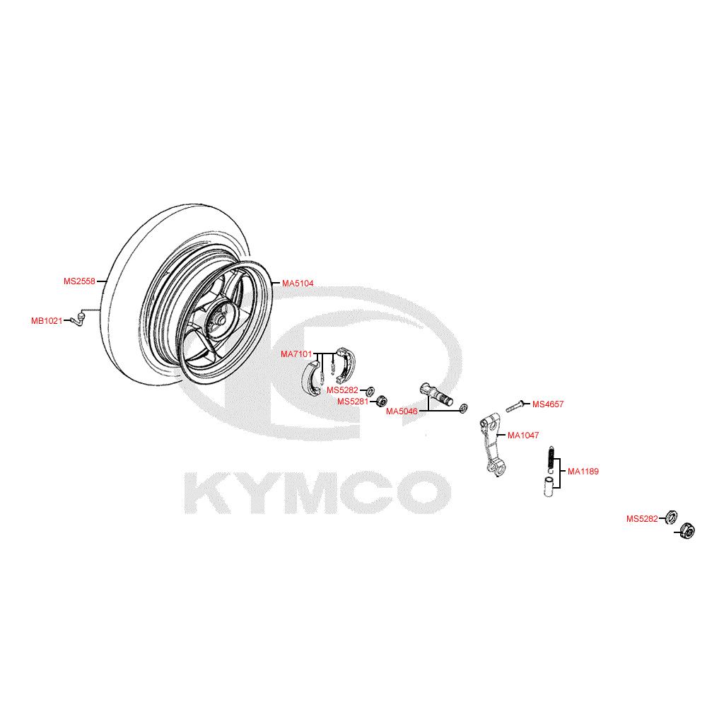 F08 Zadní kolo / Zadní brzda - Kymco DJ 125 S KN25GA