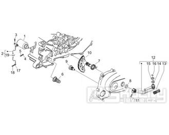 1.20 Elektrický startér motoru, nakopávací páka - Gilera Runner 50 SP -SC- 2006 (ZAPC461000)