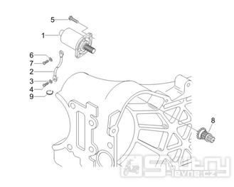 1.20 Elektrický startér motoru, nakopávací páka - Gilera Runner 50 PureJet Race 2005 (ZAPC46200)