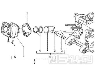 T4 Válec, pístní sada, těsnění válce - Gilera Runner 50 SP do roku 2005 (ZAPC36200...)