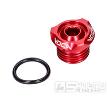 Olejová zátka VOCA V2 CNC červená pro Derbi EBE, EBS, D50B