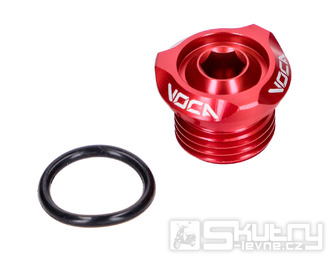Olejová zátka VOCA V2 CNC červená pro Derbi EBE, EBS, D50B