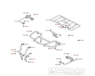 F24 Díly rámu a nosič zavazadel - Kymco MXU 300 Wide