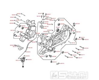 E09 Skříň klikové hřídele / olejové čerpadlo - Kymco Vitality 50 2T