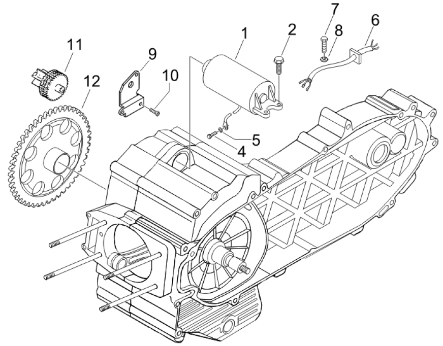 1.20 Elektrický startér motoru - Gilera Nexus 500 4T LC 2006-2008 (ZAPM35200)