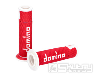 Sada gripů Domino A450 On-Road Racing červená / bílá s otevřenými konci